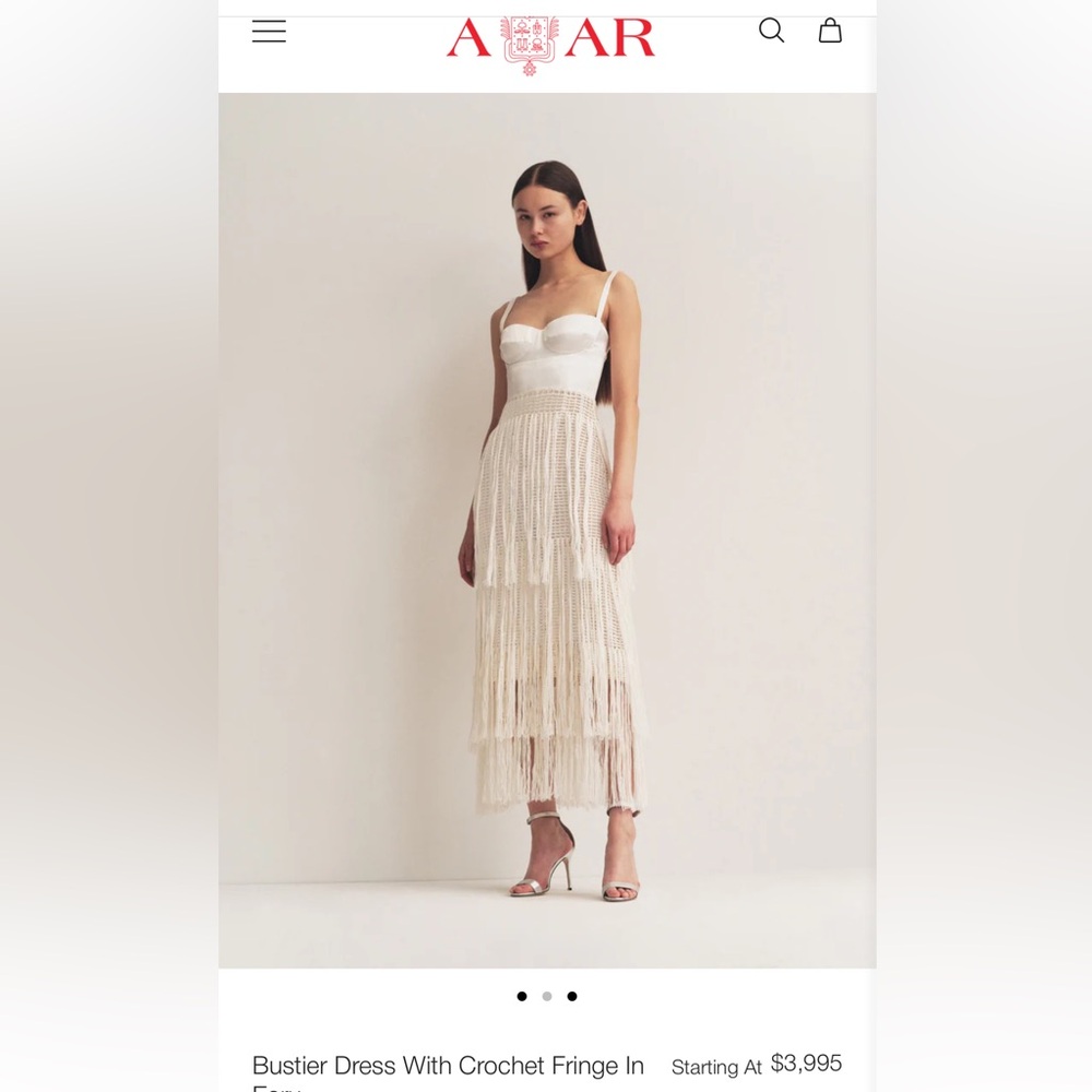 Bustier Dress with Crochet Fringe